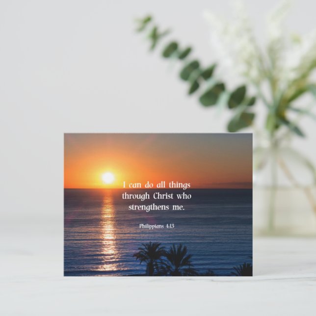 Bible verse, Philippians 4:13 Postcard (Standing Front)