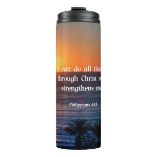 Bible verse, Philippians 4:13, Thermal Tumbler