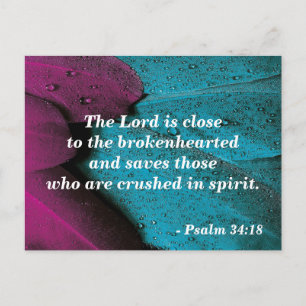 Bible Verse Postcard Psalm 34:18 Brokenhearted