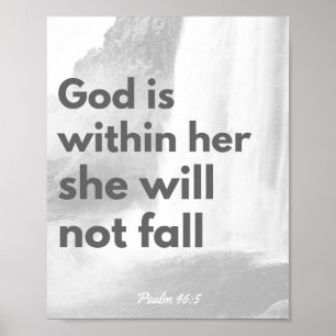 Bible verse poster, christian wall art, Psalm 46:5 Poster