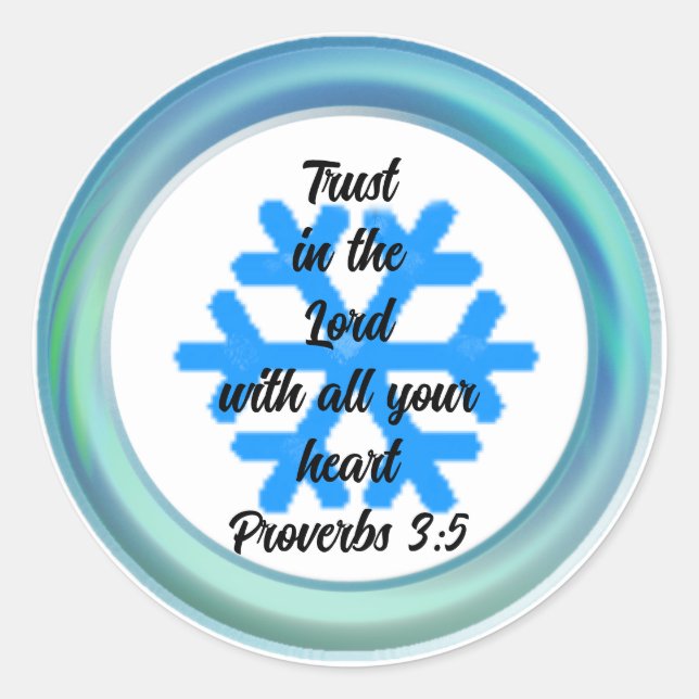 Bible Verse Proverbs 3:5 Trust Round Sticker (Front)