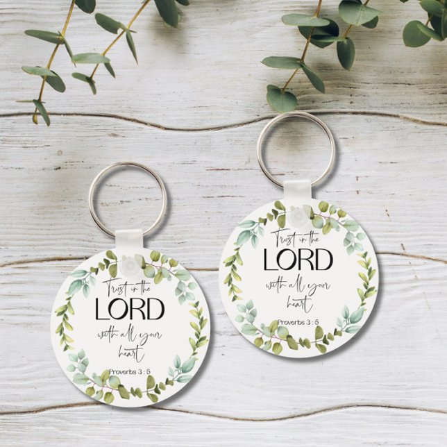 Bible Verse Proverbs Greenery Wreath Keychain (Creator Uploaded)