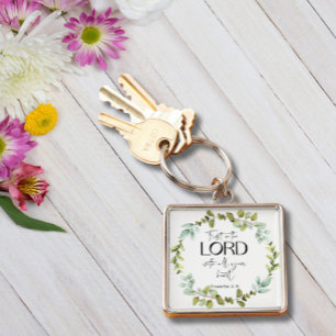 Bible Verse Proverbs Greenery Wreath Keychain