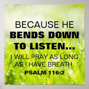 Bible verse Psalm 116:2 Poster
