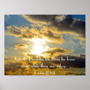 bible verse Psalm 119:11 sunset poster