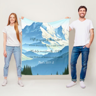 Bible Verse Psalm 121:1-2 Fleece Blanket