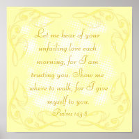 Bible verse Psalm 143:8 poster