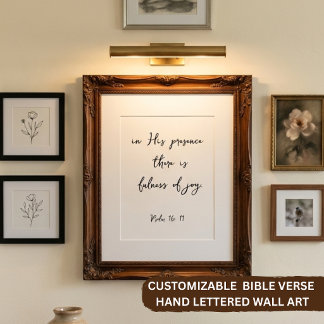 Bible Verse Psalm 16:11 Custom Scripture Print Han