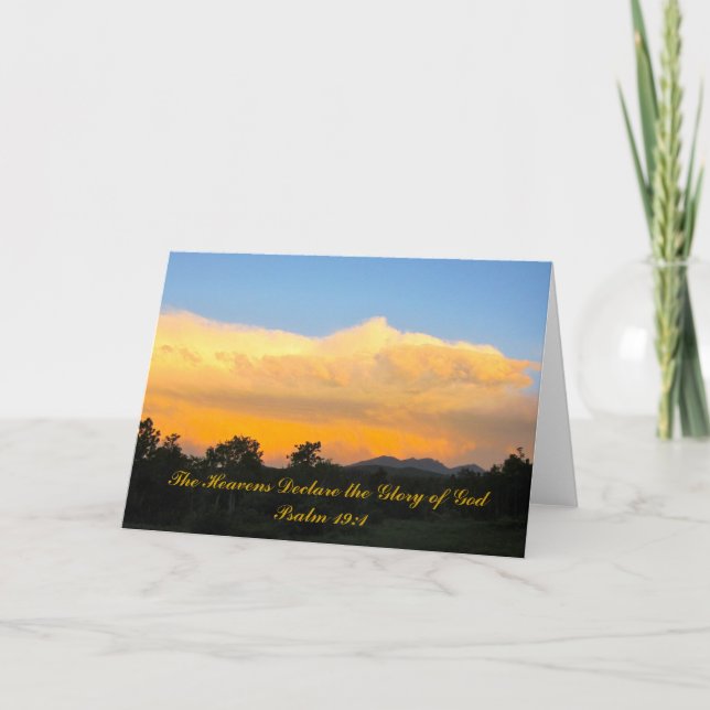 Bible Verse Psalm 19:1 Sunset Greeting Card (Front)