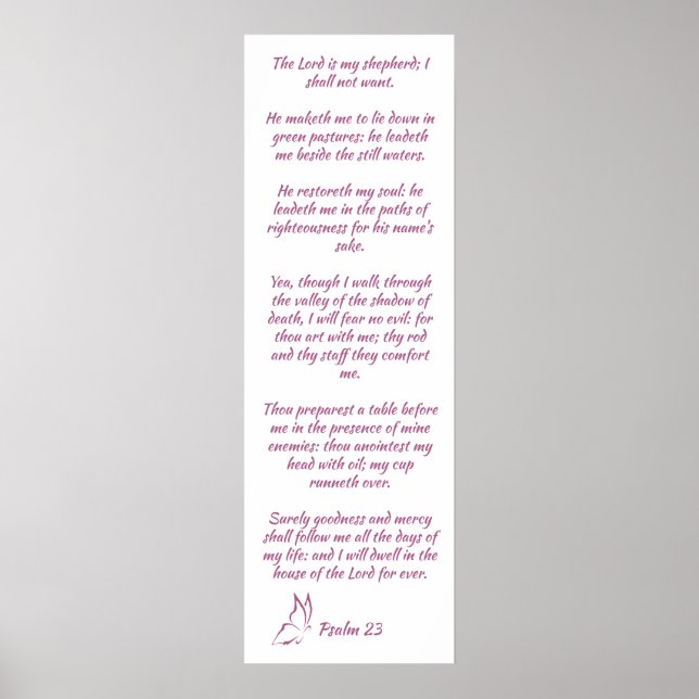 Bible Verse Psalm 23 The Lord is My Shepherd Poster (Front)