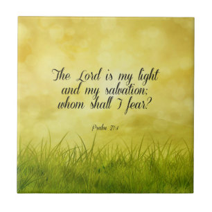 Bible verse, Psalm 27:1 Ceramic Tile