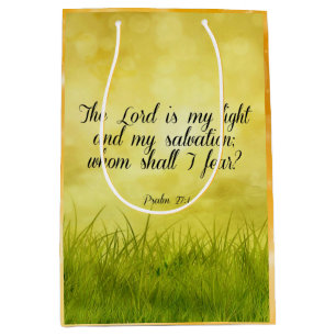 Bible verse, Psalm 27:1 Medium Gift Bag