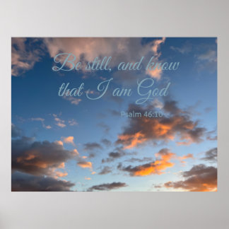Bible Verse Psalm 46:10 Poster