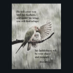 Bible Verse Psalm 91:4 - Christian Faith Poster<br><div class="desc">Embrace your strength in Christ with this empowering poster. "He will cover you with his feathers,  and under his wings you will find refuge; his faithfulness will be your shield and rampart." a bold reminder of faith and resilience.</div>