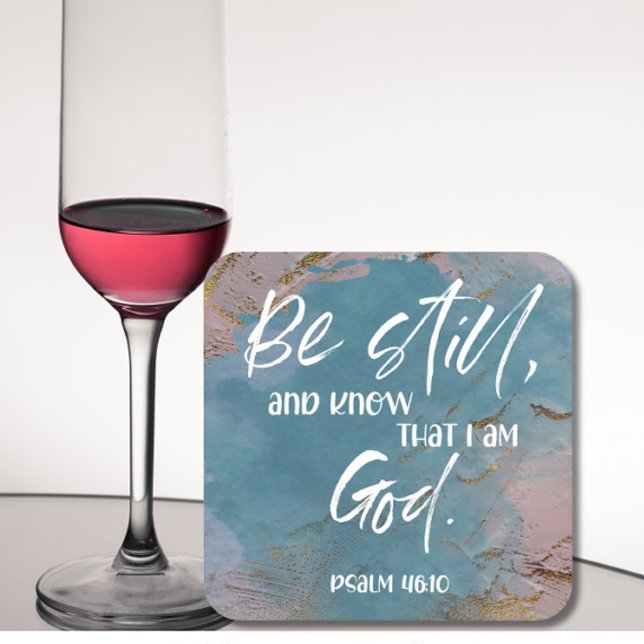 Bible verse Psalm Square Paper Coaster (Creator Uploaded)