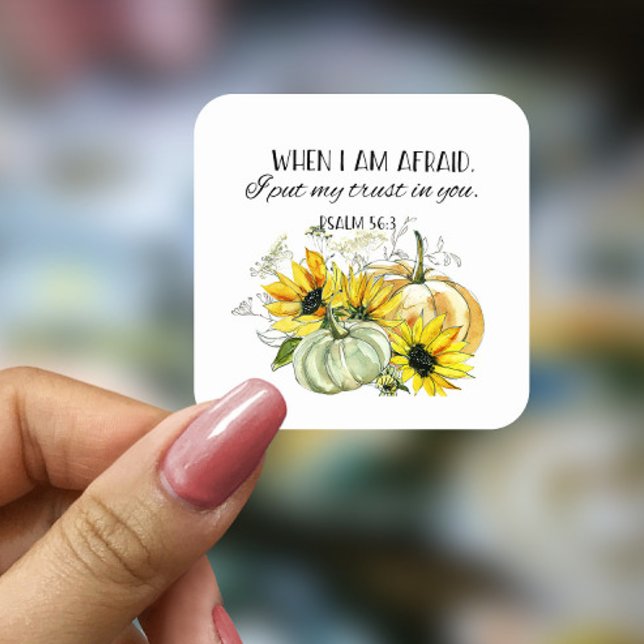 Bible Verse Psalm Sunflower Round Sticker (Creator Uploaded)