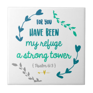 Bible Verse Psalms Christian Faith Quote Wreath Ceramic Tile