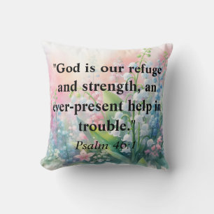 Bible verse Psalms typography floral watercolor Cushion