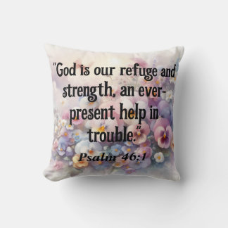 Bible verse Psalms typography floral watercolor Cushion