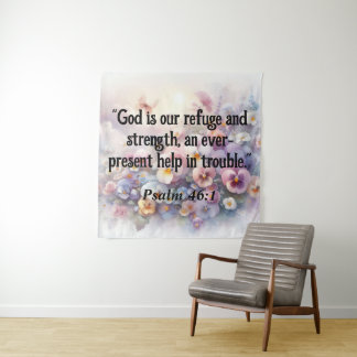 Bible verse Psalms typography floral watercolor Tapestry