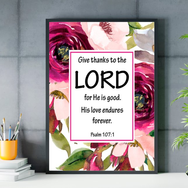 Bible Verse Purple Floral Psalm poster (Creator Uploaded)