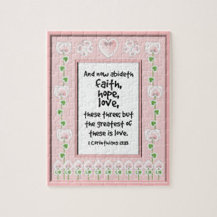 Bible Verse Puzzle - Hearts Butterflies Flowers