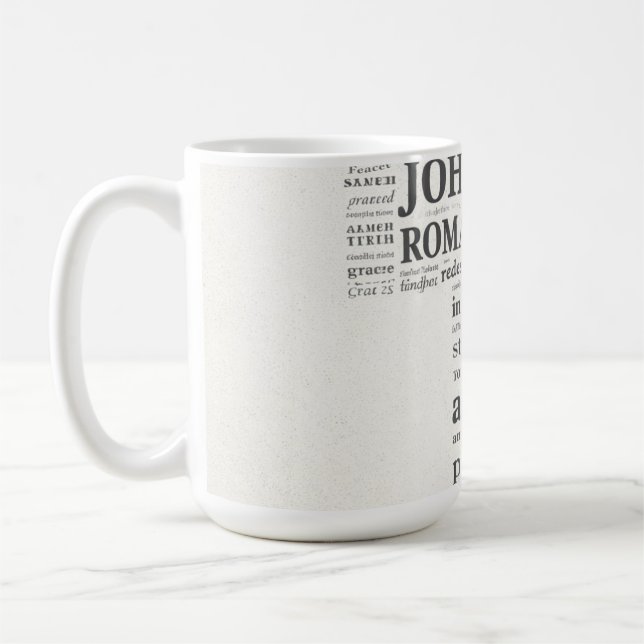 Bible Verse Reference Cross Wall Art Coffee Mug (Left)