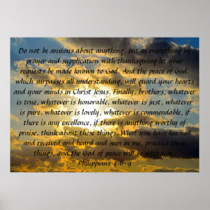 bible verse reminder Philippians 4:6-9" Poster