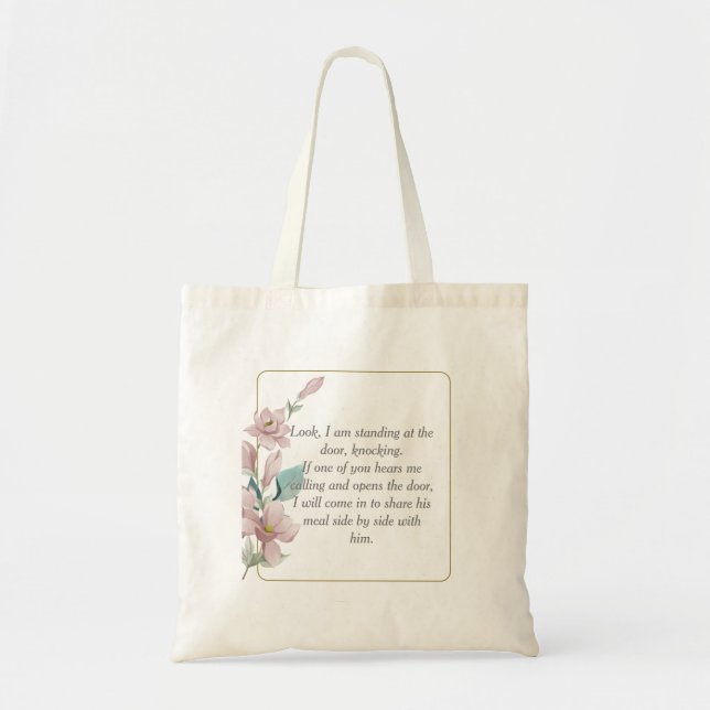Bible verse Revelation 3:20 Tote Bag-n3 Bag (Front)