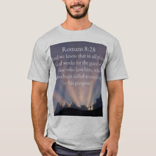 Bible Verse Romans 8:28 Christian Men's Tee Shirt