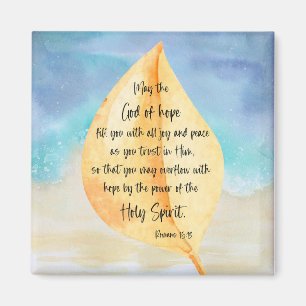 Bible verse Romans Yellow Blue  Magnet