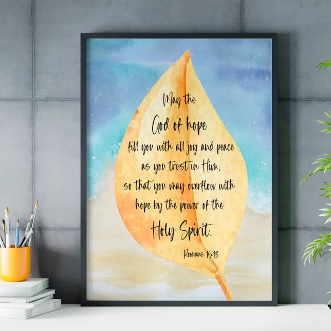 Bible verse Romans Yellow Blue Poster (Creator Uploaded)