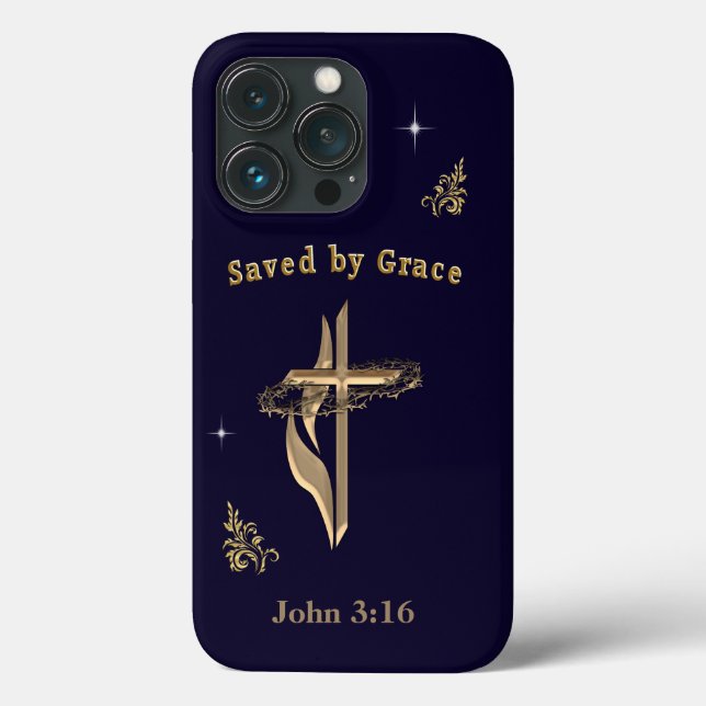Bible Verse saved by Grace Case-Mate iPhone Case (Back)