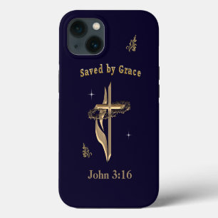 Bible Verse saved by Grace iPhone 13 Case