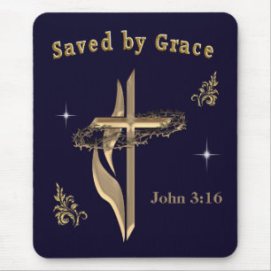 Bible Verse saved by Grace Mouse Pad