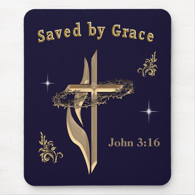 Bible Verse saved by Grace Mouse Pad (Front)
