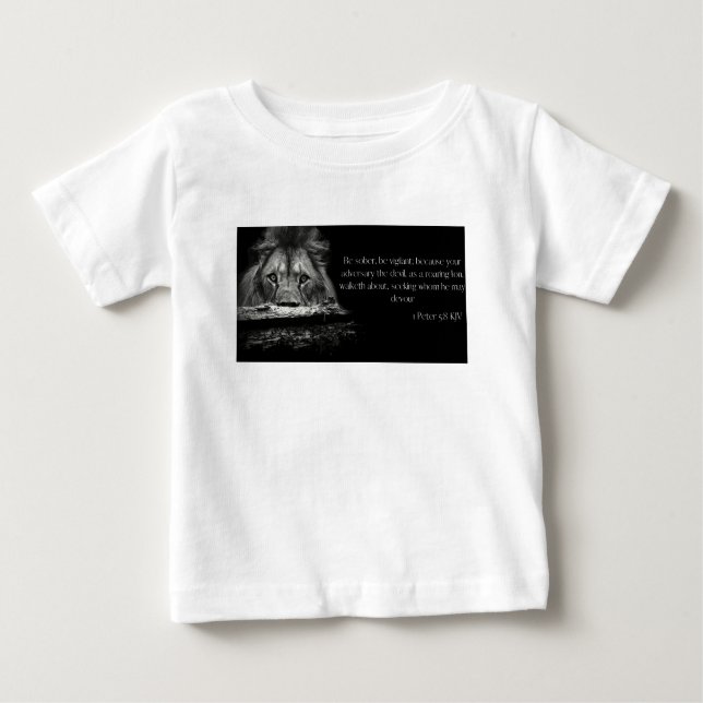 Bible Verse Scripture 1 Peter 5:8 KJV Baby T-Shirt (Front)