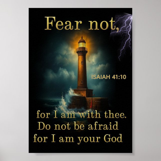 Bible Verse Scripture ISAIAH 41:10 Poster (Front)