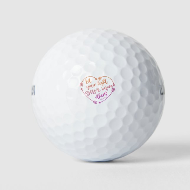 Bible Verse Scripture Matthew 5:16 Hearts Golf Balls (Front)