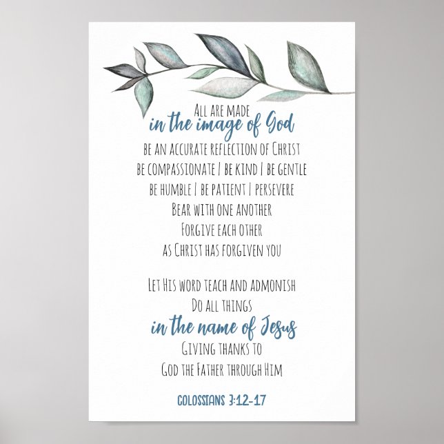 Bible Verse Scripture Wall Art Image of God (Front)