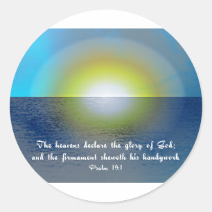 Bible Verse & Sunset Classic Round Sticker