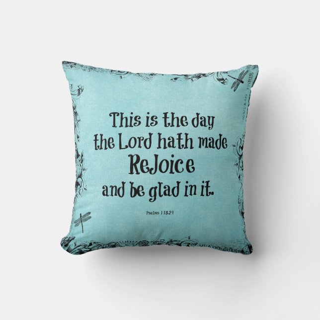 Bible Verse This is the Day the Lord hath Made Cushion (Front)