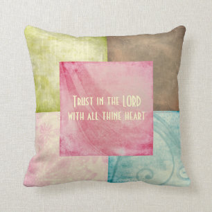 Bible Verse Trust in the Lord Throw Pillow