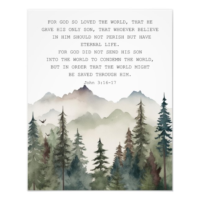 Bible Verse Wall Art Poster John 3 (Front)