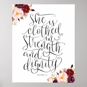 Bible verse wall art proverbs 31:25 calligraphy v2