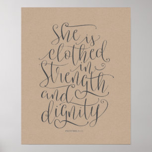 Bible verse wall art proverbs 31:25 calligraphy v4