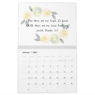 Bible Verse Watercolor Art Calendar KJV