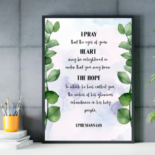 Bible verse watercolor eucalyptus scripture poster
