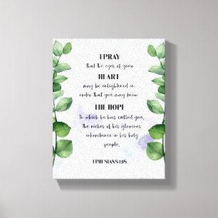 Bible verse watercolor eucalyptus scripture poster canvas print