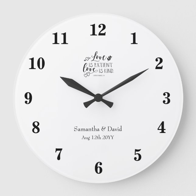 Bible Verse Wedding Memory  Wall Clock (Front)